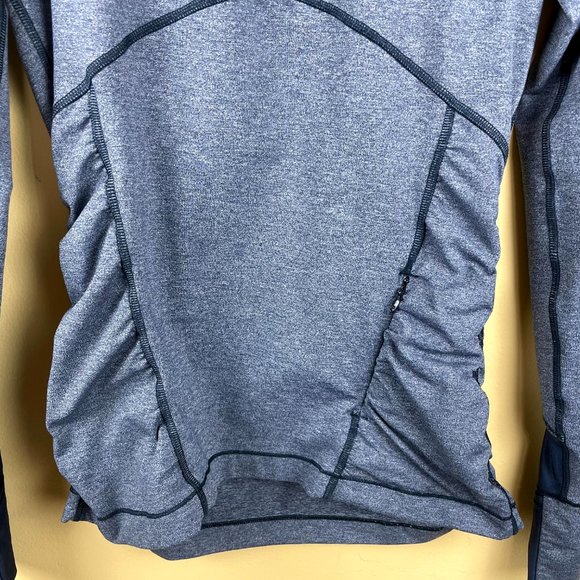 Lululemon Kriss Cross 1/2 Heathered Blue Gray Half-zip workout Sweatshirt 6 - Picture 7 of 12